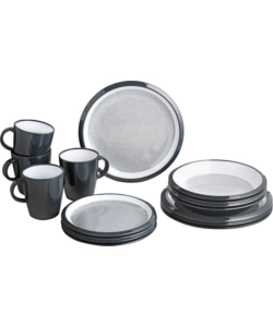 SET 16 STOVIGLIE DA CAMPEGGIO BRUNNER "GRANYTE" IN MELAMINA ANTISCIVOLO