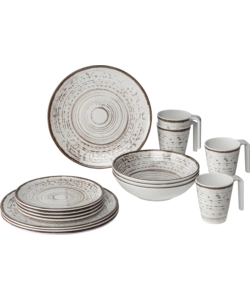 SET 16 STOVIGLIE DA CAMPEGGIO BRUNNER "KASSANDRA" IN MELAMINA ANTISCIVOLO
