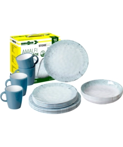SET 16 STOVIGLIE DA CAMPEGGIO BRUNNER "AMALFI" IN MELAMINA