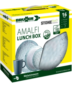 SET 16 STOVIGLIE DA CAMPEGGIO BRUNNER "AMALFI" IN MELAMINA