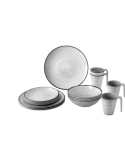 SET 16 STOVIGLIE DA CAMPEGGIO BRUNNER "TIVOLI" IN MELAMINA ANTISCIVOLO