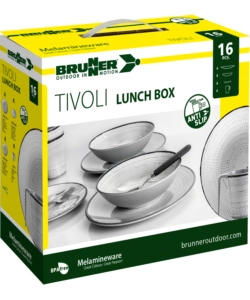 SET 16 STOVIGLIE DA CAMPEGGIO BRUNNER "TIVOLI" IN MELAMINA ANTISCIVOLO