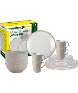 SET 16 STOVIGLIE DA CAMPEGGIO BRUNNER "AMADÈ" IN STONE TOUCH ANTISCIVOLO