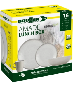 SET 16 STOVIGLIE DA CAMPEGGIO BRUNNER "AMADÈ" IN STONE TOUCH ANTISCIVOLO