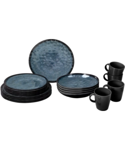 SET 16 STOVIGLIE DA CAMPEGGIO BRUNNER "VENETIAN" IN STONE TOUCH ANTISCIVOLO