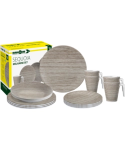 SET 16 STOVIGLIE DA CAMPEGGIO BRUNNER "SEQUOIA" IN MELAMINA