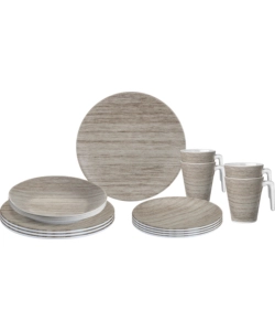 SET 16 STOVIGLIE DA CAMPEGGIO BRUNNER "SEQUOIA" IN MELAMINA