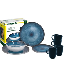 SET 16 STOVIGLIE DA CAMPEGGIO BRUNNER "BREEZE" IN MELAMINA