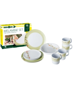 SET 16 STOVIGLIE DA CAMPEGGIO BRUNNER "ESPRIT" IN MELAMINA