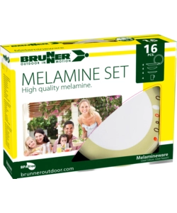 SET 16 STOVIGLIE DA CAMPEGGIO BRUNNER "ESPRIT" IN MELAMINA