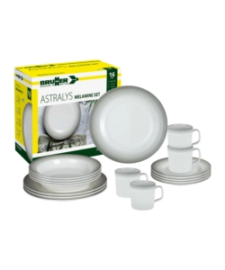 SET 16 STOVIGLIE DA CAMPEGGIO BRUNNER "ASTRALYS" IN MELAMINA