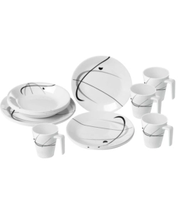 SET 16 STOVIGLIE DA CAMPEGGIO BRUNNER "SERENADE" IN MELAMINA ANTISCIVOLO