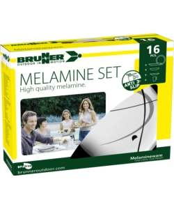SET 16 STOVIGLIE DA CAMPEGGIO BRUNNER "SERENADE" IN MELAMINA ANTISCIVOLO