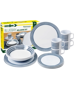 SET 16 STOVIGLIE DA CAMPEGGIO BRUNNER "BLUEBAY" IN MELAMINA