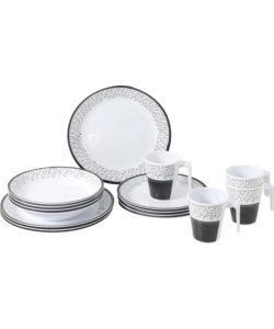 SET 16 STOVIGLIE DA CAMPEGGIO BRUNNER "PRALIN" IN MELAMINA ANTISCIVOLO