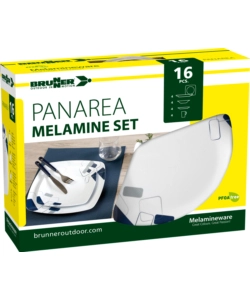 SET 16 STOVIGLIE DA CAMPEGGIO BRUNNER "PANAREA" IN MELAMINA