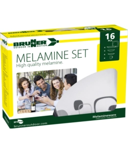 SET 16 STOVIGLIE DA CAMPEGGIO BRUNNER "ENIGMA" IN MELAMINA