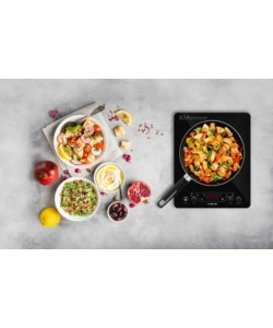 FORNELLO DA CAMPEGGIO ELETTRICO BRUNNER "HOT POINT INDUCTION" IN VETROCERAMICA 1 FUOCO 28X35X4,6 CM