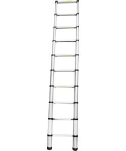 SCALA TELESCOPICA BRUNNER "LADDY AIR" IN ALLUMINIO CON PIEDINI ANTISCIVOLO E CHIUSURA SERVOASSISTITA, 293X47X8,4 CM