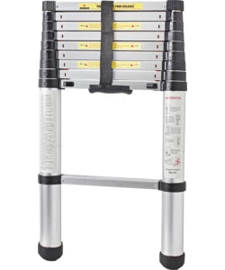 SCALA TELESCOPICA BRUNNER "LADDY AIR" IN ALLUMINIO CON PIEDINI ANTISCIVOLO E CHIUSURA SERVOASSISTITA, 293X47X8,4 CM