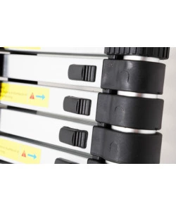 SCALA TELESCOPICA "LADDY ALCOVE" IN ALLUMINIO CON 2 GANCI DI FISSAGGIO, 210X36X6 CM