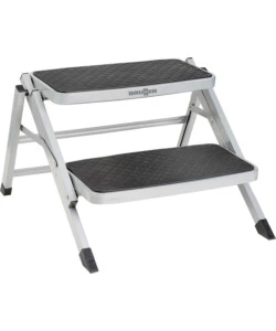GRADINO D'INGRESSO DOPPIO PER VEICOLI BRUNNER "RUCKSTEP" IN ACCIAIO RICHIUDIBILE, 61X60X20/40 CM