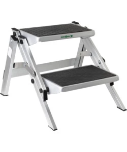 GRADINO D'INGRESSO DOPPIO PER VEICOLI BRUNNER "RUCKSTEP ALU" IN ALLUMINIO RICHIUDIBILE, 51X53X19,5/38,5 CM
