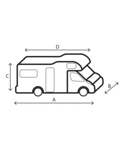 COPERTURA PROTETTIVA PER CAMPER BRUNNER "DESIGN 12M" IN TNT A 4 STRATI, 600-650 CM