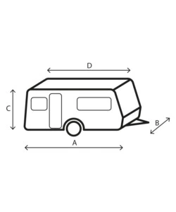 COPERTURA PROTETTIVA PER CARAVAN BRUNNER "DESIGN 12M" IN TNT A 4 STRATI, 780-800 CM