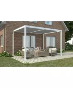 PERGOLA BIOCLIMATICA RIVIERA "SOLANUM PLUS" IN ALLUMINIO BIANCO 300X300X240 CM