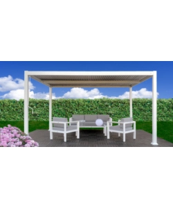 PERGOLA BIOCLIMATICA RIVIERA "SOLANUM PLUS" IN ALLUMINIO BIANCO 300X300X240 CM