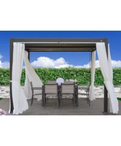 PERGOLA BIOCLIMATICA RIVIERA "SOLANUM PLUS" IN ALLUMINIO ANTRACITE 300X400X240 CM
