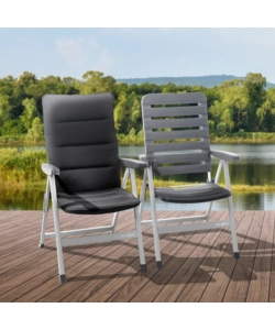 SEDIA DA CAMPEGGIO RECLINABILE BRUNNER "SKYE ARIA" IN ALLUMINIO E PP NERO 69X62X109 CM