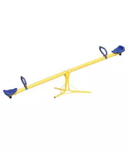 DONDOLO PER BAMBINI DA ESTERNO ESSENZA "PINCO PANCO" CON DUE SEDUTE GIALLO E BLU IN METALLO E PLASTICA 200X67X70 CM