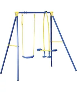 ALTALENA PER BAMBINI CON CAVALLUCCIO ESSENZA "3 MISURA" IN ACCIAIO E PLASTICA COLORE BLU, 187X142X182 CM