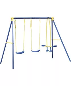 ALTALENA PER BAMBINI DOPPIA CON CAVALLUCCIO ESSENZA "4 MISURA" IN ACCIAIO E PLASTICA COLORE BLU 261X142X182 CM