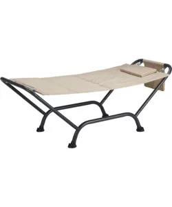 AMACA DA ESTERNO ESSENZA "MALDIVE" CON SUPPORTO IN ACCIAIO E PVC COLORE BEIGE 230X98X82 CM