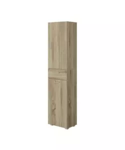 ARMADIO 1 ANTA, 1 CASSETTO E 1 CESTELLO PORTABIANCHERIA COLORE ROVERE, 45X32X195 CM