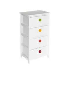 CASSETTIERA 4 CASSETTI CON BOTTINI IN LEGNO ARMONIA 40X29X73 CM
