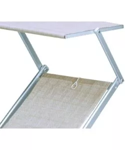 LETTINO DA ESTERNO ESSENZA "DELUXE" CON TETTUCCIO IN ALLUMINIO E TEXTILENE COLOR BEIGE 183X61X38 CM
