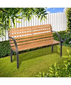 PANCHINA DA ESTERNO ESSENZA "PARCO" IN ACCIAIO E LEGNO 122X62X80 CM