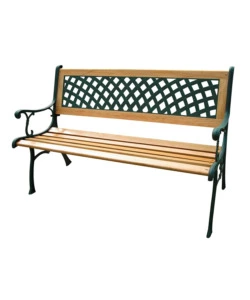 PANCHINA DA ESTERNO ESSENZA "ROMBO" IN GHISA, LEGNO E ABS 125X52X74 CM