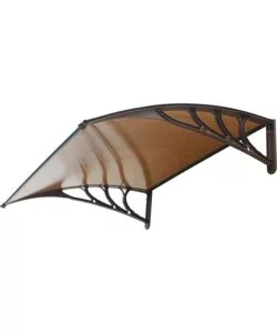 PENSILINA DA ESTERNO ESSENZA IN ABS CON SUPPORTO MARRONE E COPERTURA IN POLICARBONATO ALVEOLARE FUMÉ 150x100 CM