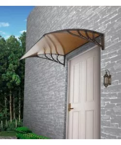 PENSILINA DA ESTERNO ESSENZA IN ABS CON SUPPORTO MARRONE E COPERTURA IN POLICARBONATO ALVEOLARE FUMÉ 120x100 CM