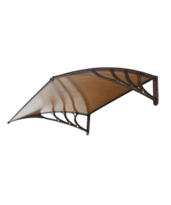 PENSILINA DA ESTERNO ESSENZA IN ABS CON SUPPORTO MARRONE E COPERTURA IN POLICARBONATO ALVEOLARE FUMÉ 100x60 CM