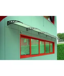 PENSILINA DA ESTERNO ESSENZA CON SUPPORTO NERO E COPERTURA IN POLICARBONATO ALVEOLARE TRASPARENTE 100X60 CM