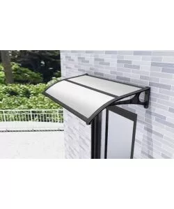 PENSILINA DA ESTERNO ESSENZA IN ABS CON SUPPORTO E PROFILO CENTRALE NERO E COPERTURA IN POLICARBONATO ALVEOLARE BIANCO 135x100 CM