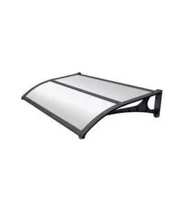 PENSILINA DA ESTERNO ESSENZA IN ABS CON SUPPORTO E PROFILO CENTRALE NERO E COPERTURA IN POLICARBONATO ALVEOLARE BIANCO 135x100 CM