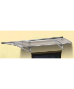 PENSILINA DA ESTERNO ESSENZA IN ALLUMINIO CON SUPPORTO GRIGIO E COPERTURA IN POLICARBONATO TRASPARENTE, 140x100 CM