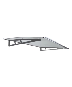 PENSILINA DA ESTERNO ESSENZA IN ALLUMINIO CON SUPPORTO GRIGIO E COPERTURA IN POLICARBONATO TRASPARENTE, 140x100 CM